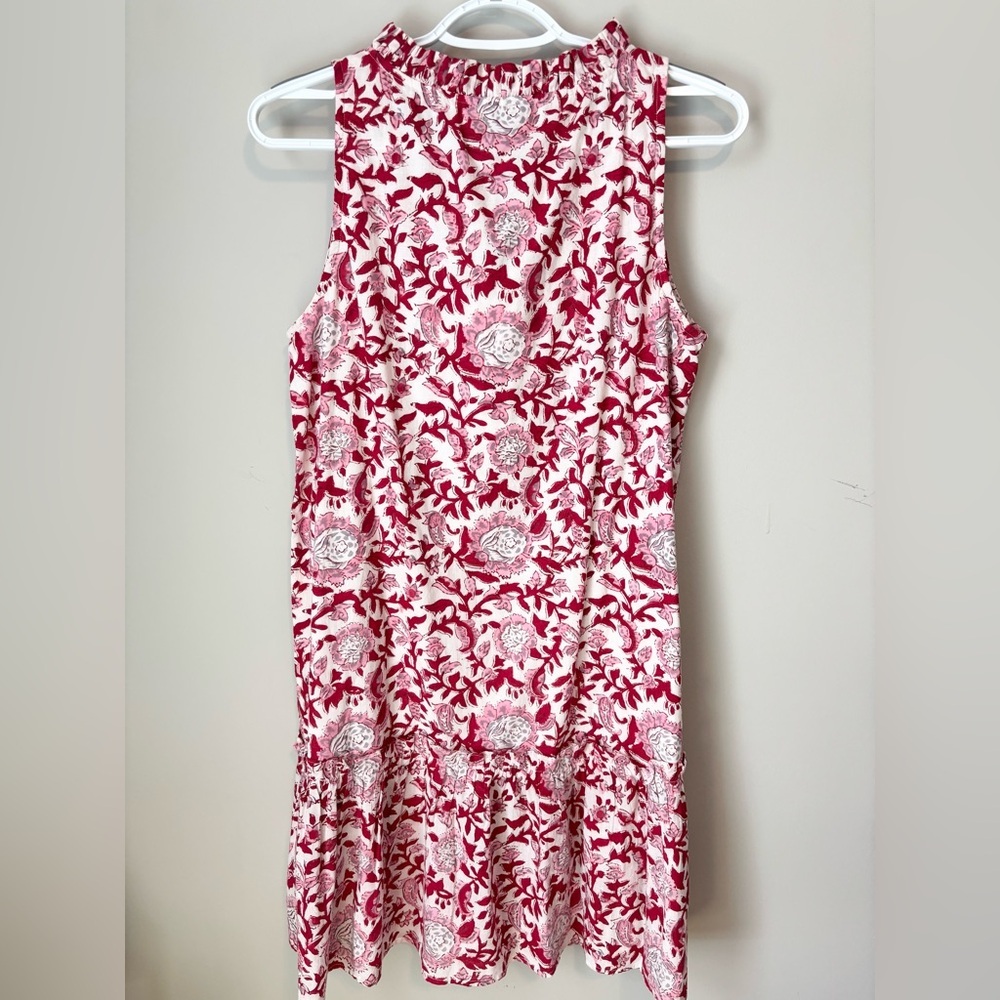 Fitzroy & Willa Floral Sleeveless Dress in Red and White size S - Picture 6 of 6